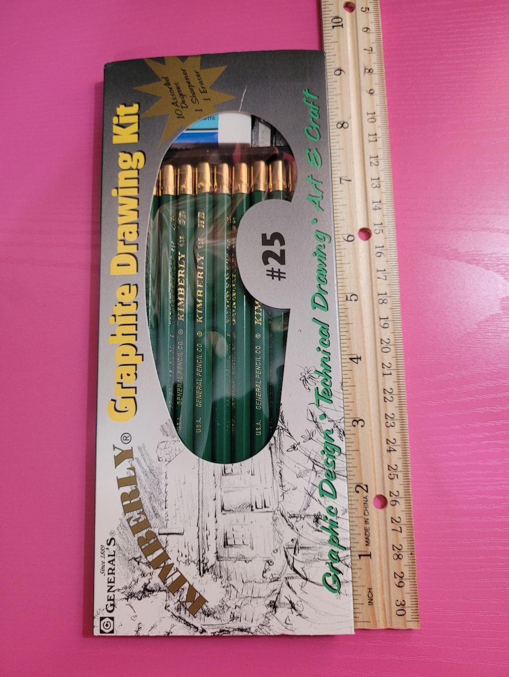 Kimberly Graphite Drawing Kit #25 - Green Pencils. (0754)